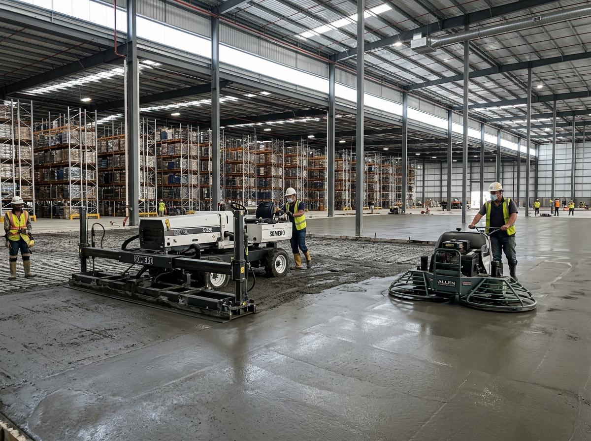 Heavy Industrial Flooring & Laser Screed Warehouse Slabs